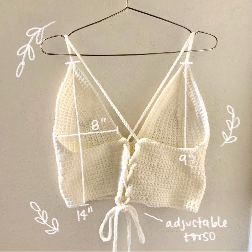 handmade crochet white corset top - Picture 3 of 3